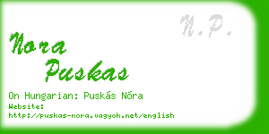 nora puskas business card